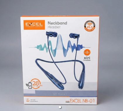 Excel NB01 Neckband Headset Wireless Bluetooth Deep Bass Sound and Long Battery Life HO