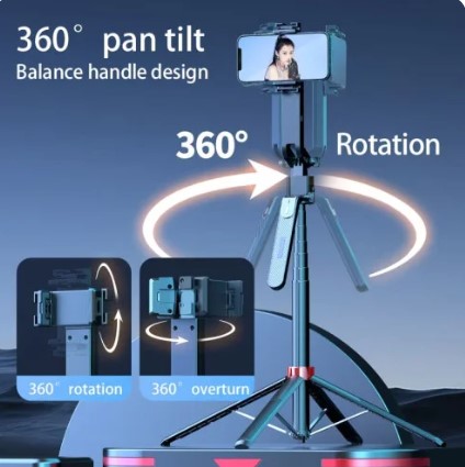 Q185 Intelligent Face Tracking Selfie Stick AI Auto Rotation Gimbal Stabilizer with Wireless Remote HO