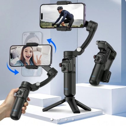 TOKQI M02 AI Handheld 3-Axis Gimbal Stabilizer Ultra-Smooth Video, Face Tracking and Anti-Shake HO