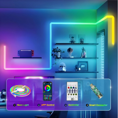 Smart APP Controlled RGBIC LED Neon Strip Lights Music Sync